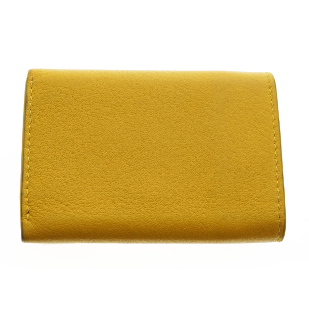 Balenciaga Yellow Paper Case Leather Card Wallet Compact